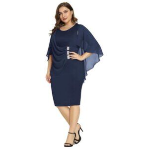 Elegant Navy Midi Dress